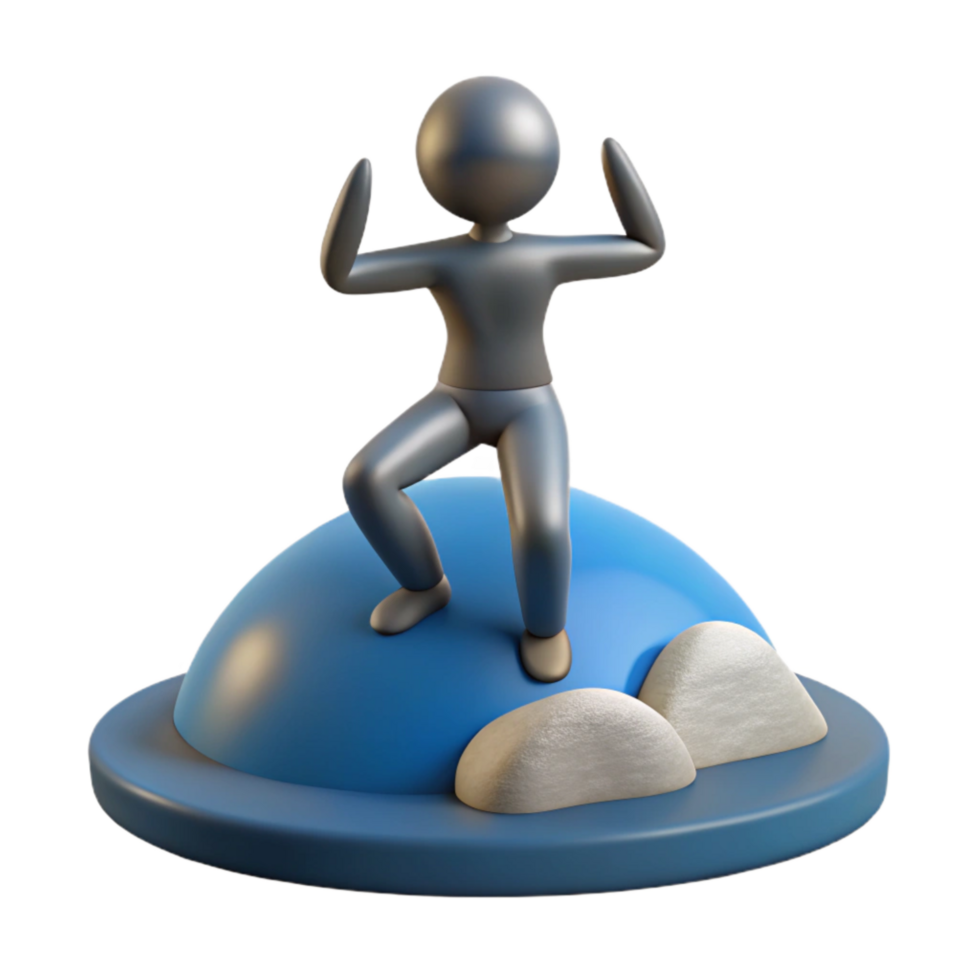 serene creative Silhouette of Person Doing Yoga Cutout Element high resolution png