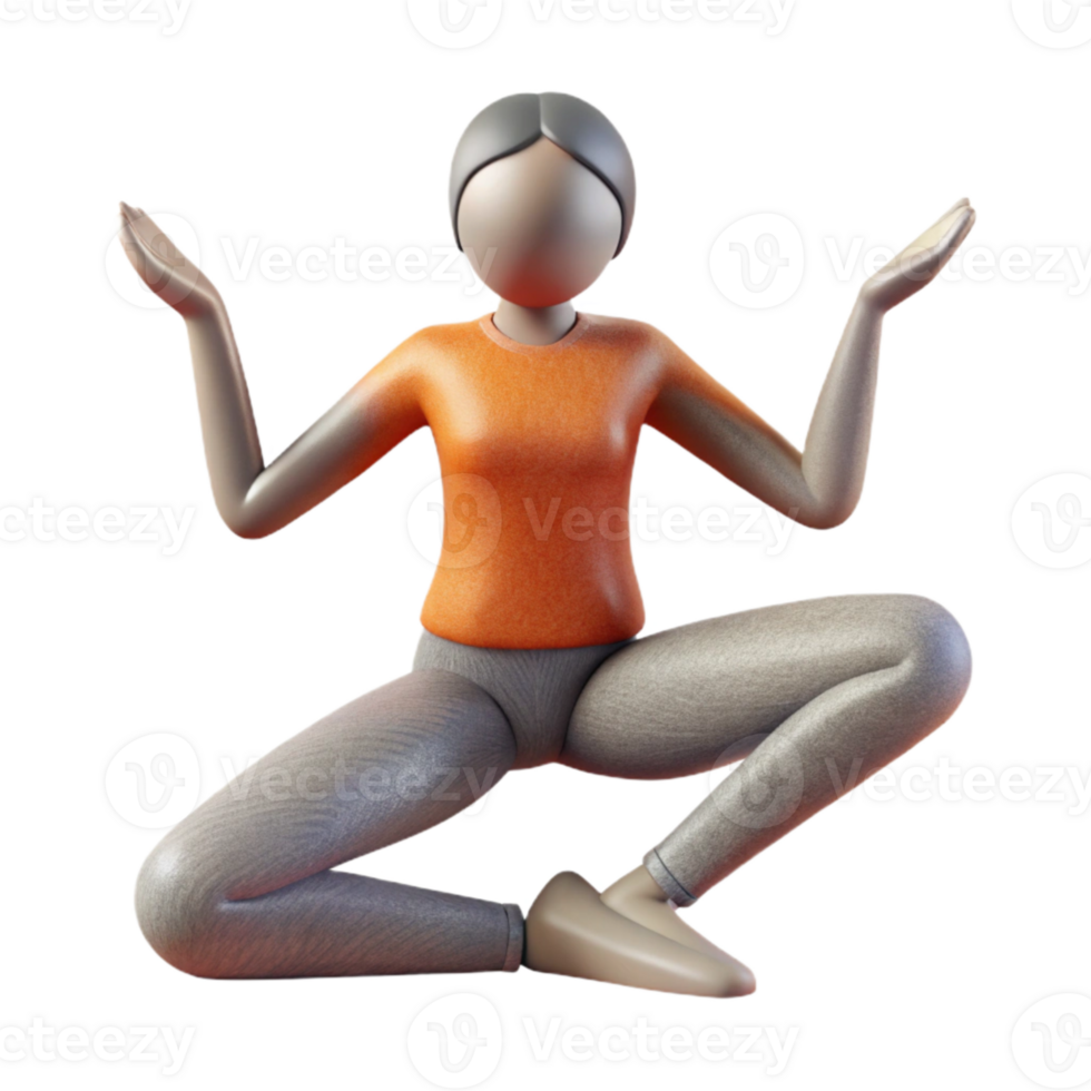 vibrant creative Silhouette of Person Doing Yoga Cutout Element exclusive png