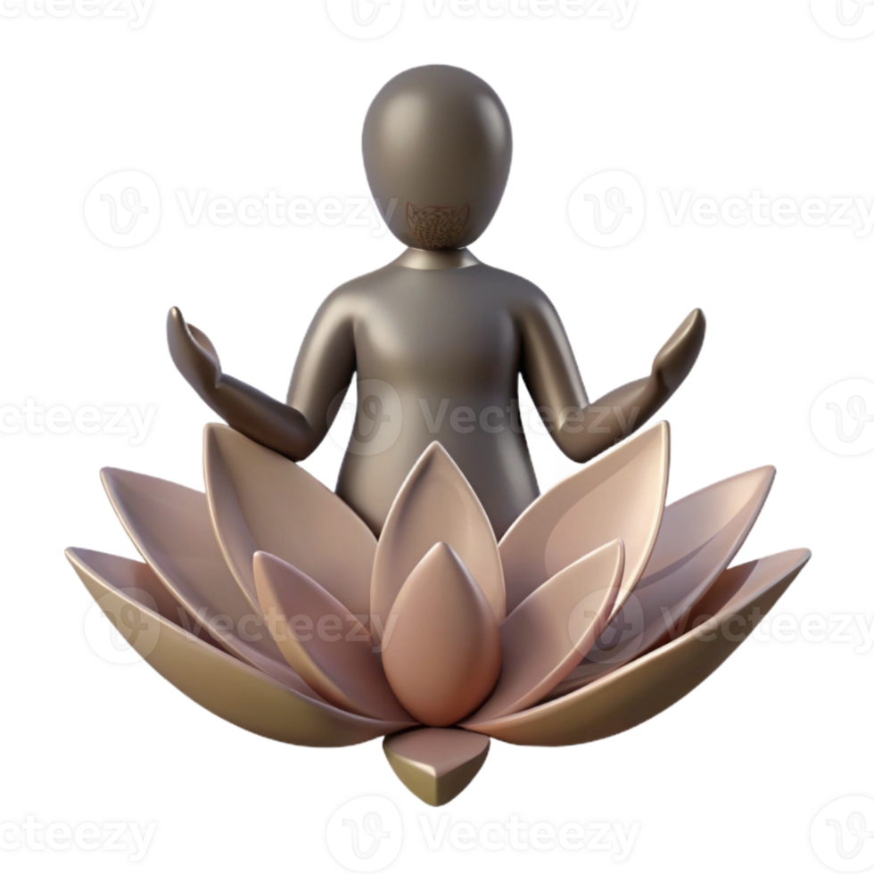 serene contemporary Silhouette of Person Holding a Flower Cutout Element authentic png