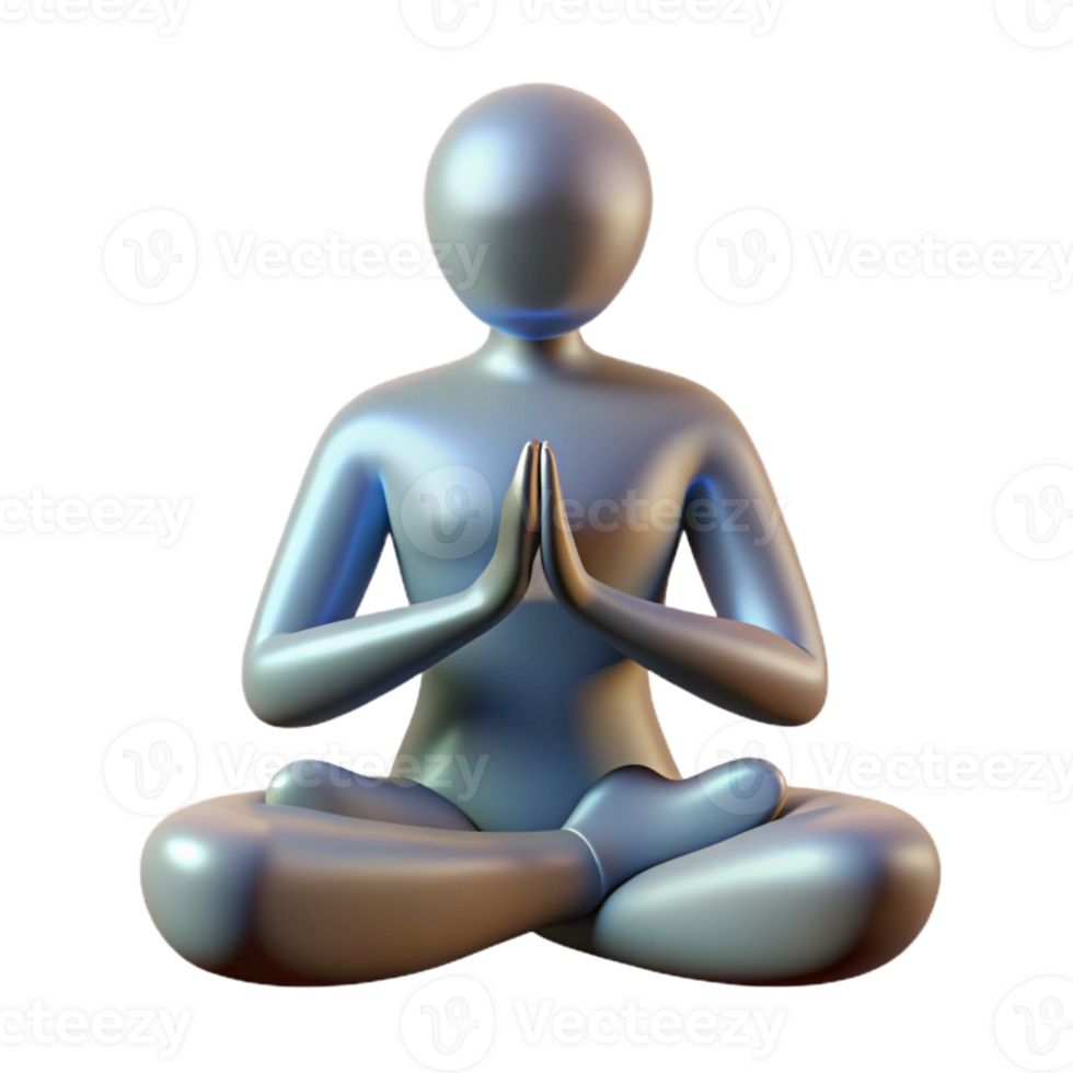 beautiful minimalist Silhouette of Person in Lotus Pose Transparent Background authentic png