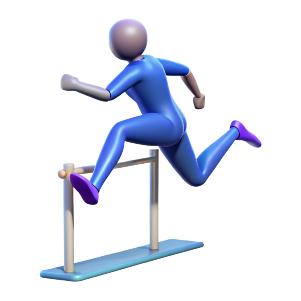 impressive creative Silhouette of Person Jumping Cutout Element premium png