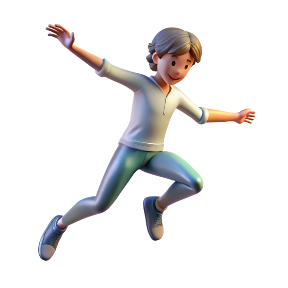 serene abstract Silhouette of Person Jumping Cutout Element original png