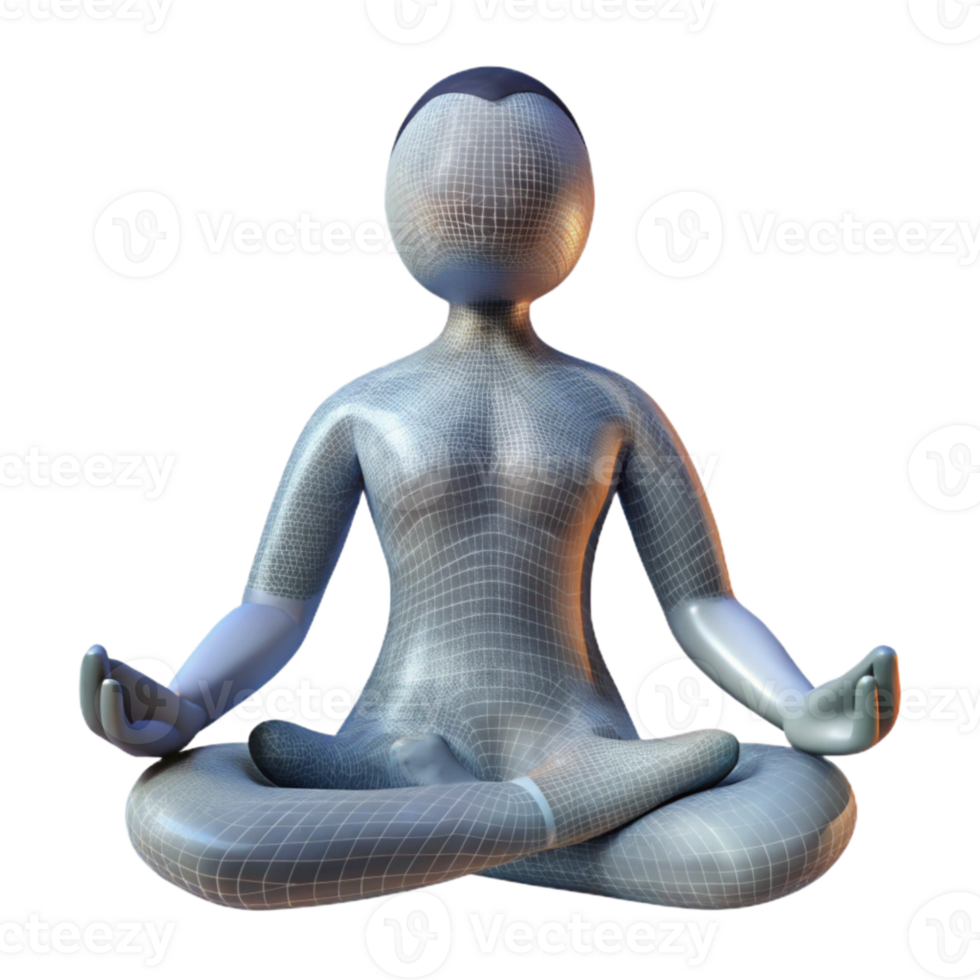 beautiful contemporary Silhouette of Person in Lotus Pose Transparent Background authentic png