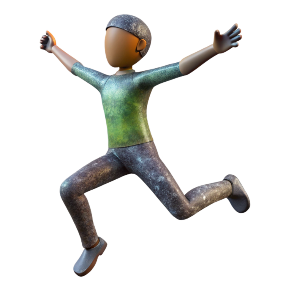 magnificent artistic Silhouette of Person Jumping Cutout Element detailed png