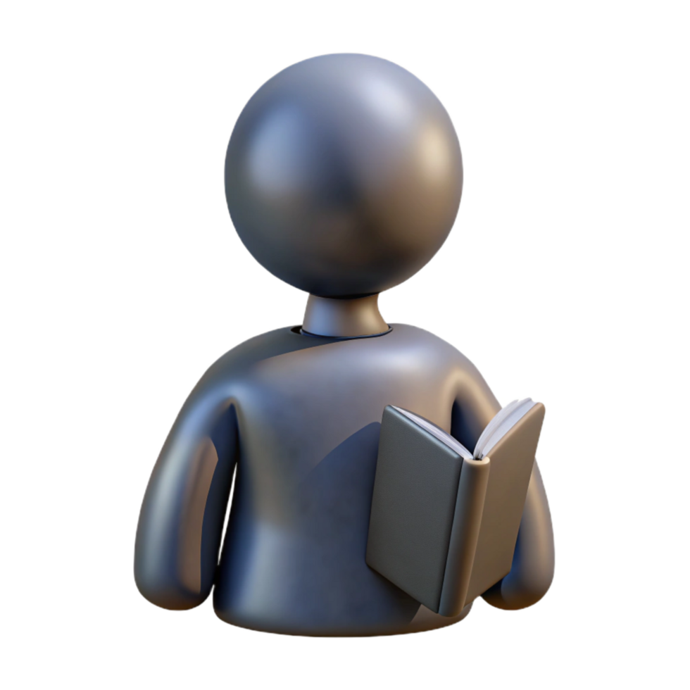 dramatic abstract Silhouette of Person Learning Isolated premium png