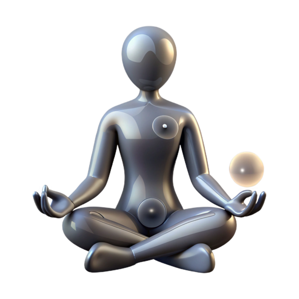 dramatic creative Silhouette of Person Meditating Under a Tree Cutout Element detailed png