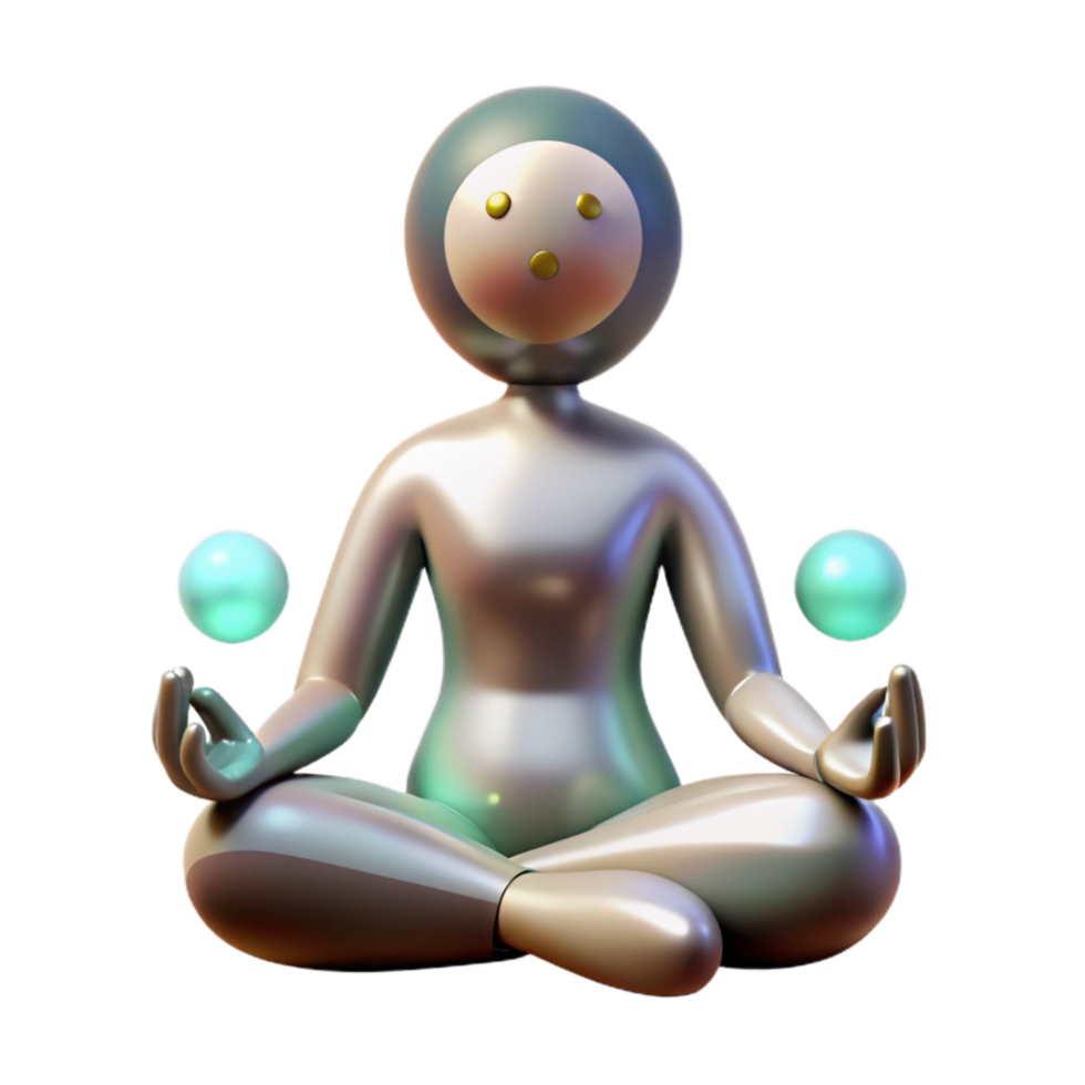 impressive rustic Silhouette of Person Meditating Under a Tree Cutout Element png