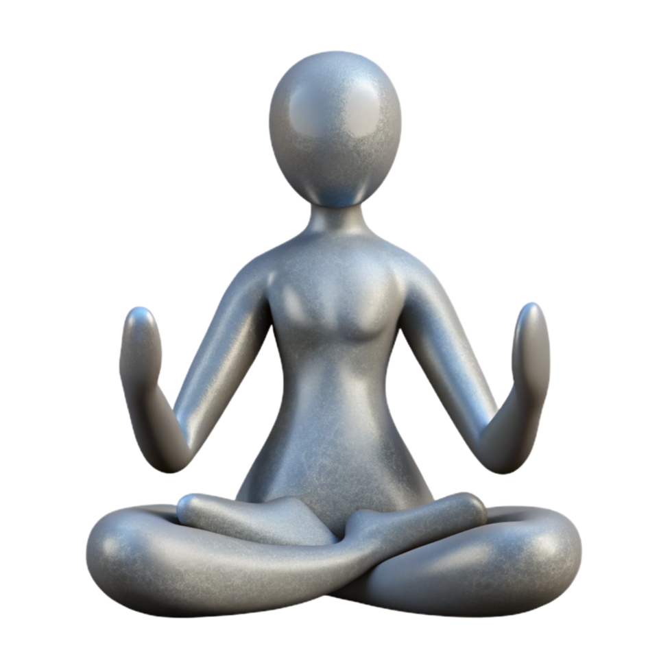 elegant abstract Silhouette of Person Meditating Under a Tree Cutout Element genuine png