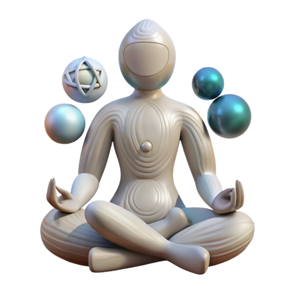 serene traditional Silhouette of Person Meditating Under a Tree Cutout Element high quality png