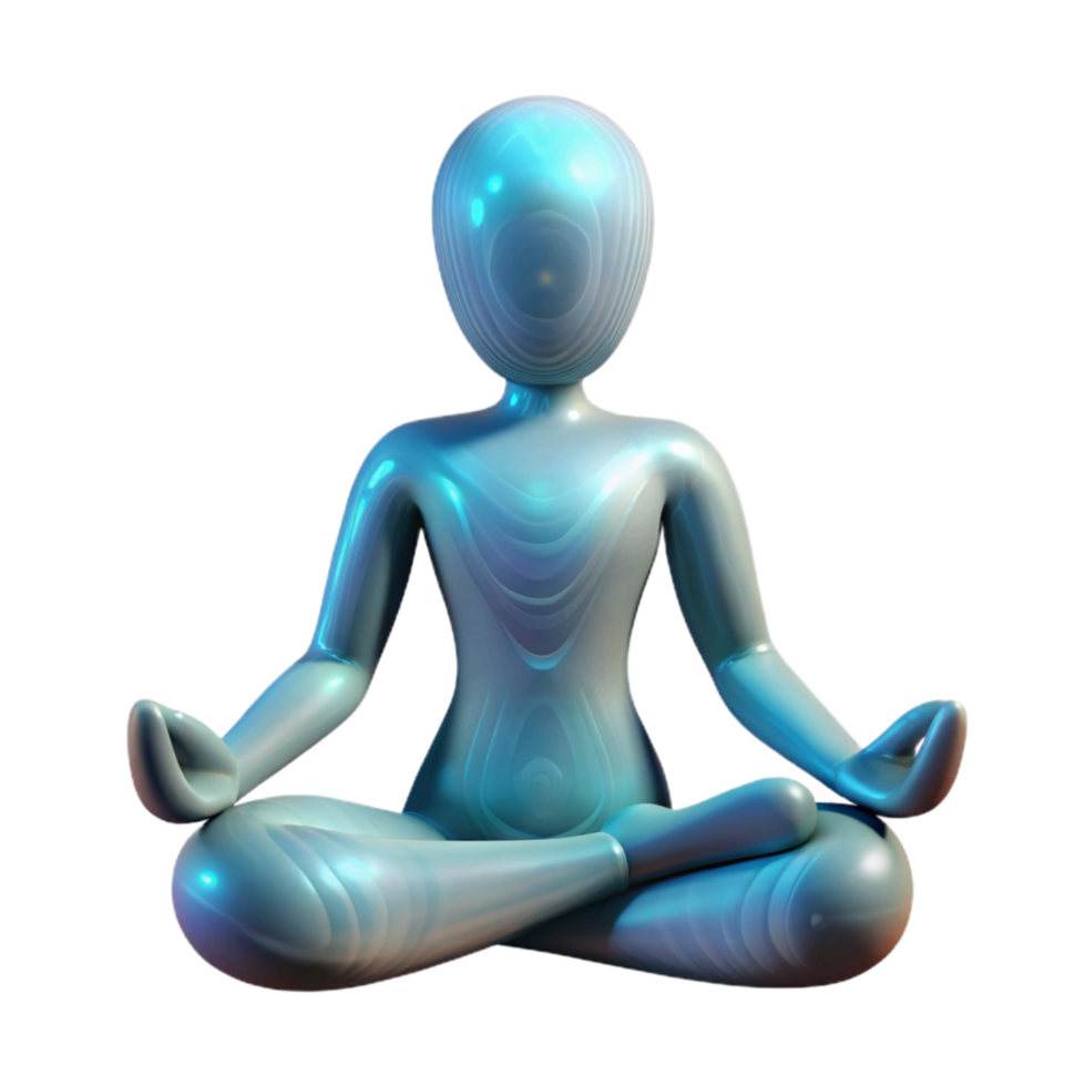 magnificent minimalist Silhouette of Person Meditating Under a Tree Cutout Element original png