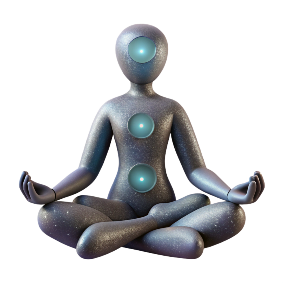 magnificent traditional Silhouette of Person Meditating Under a Tree Cutout Element exclusive png