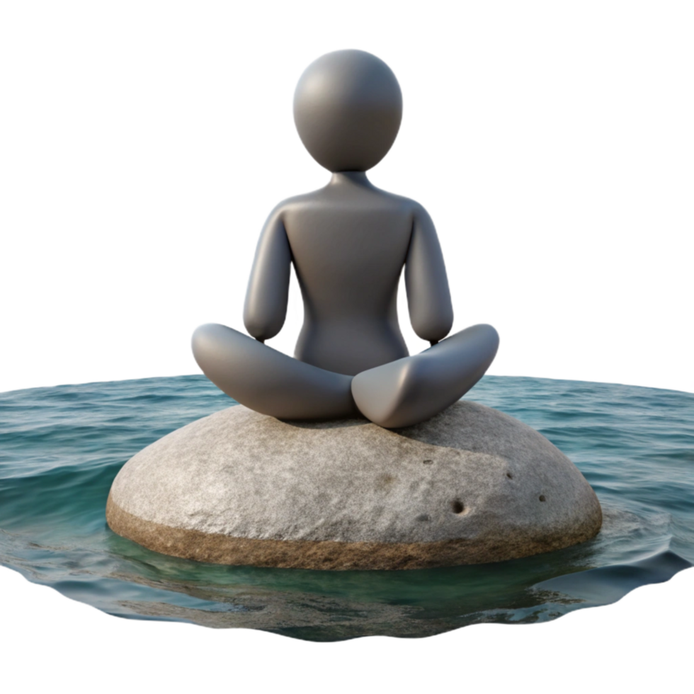 beautiful creative Silhouette of Person Meditating Under a Tree Cutout Element genuine png