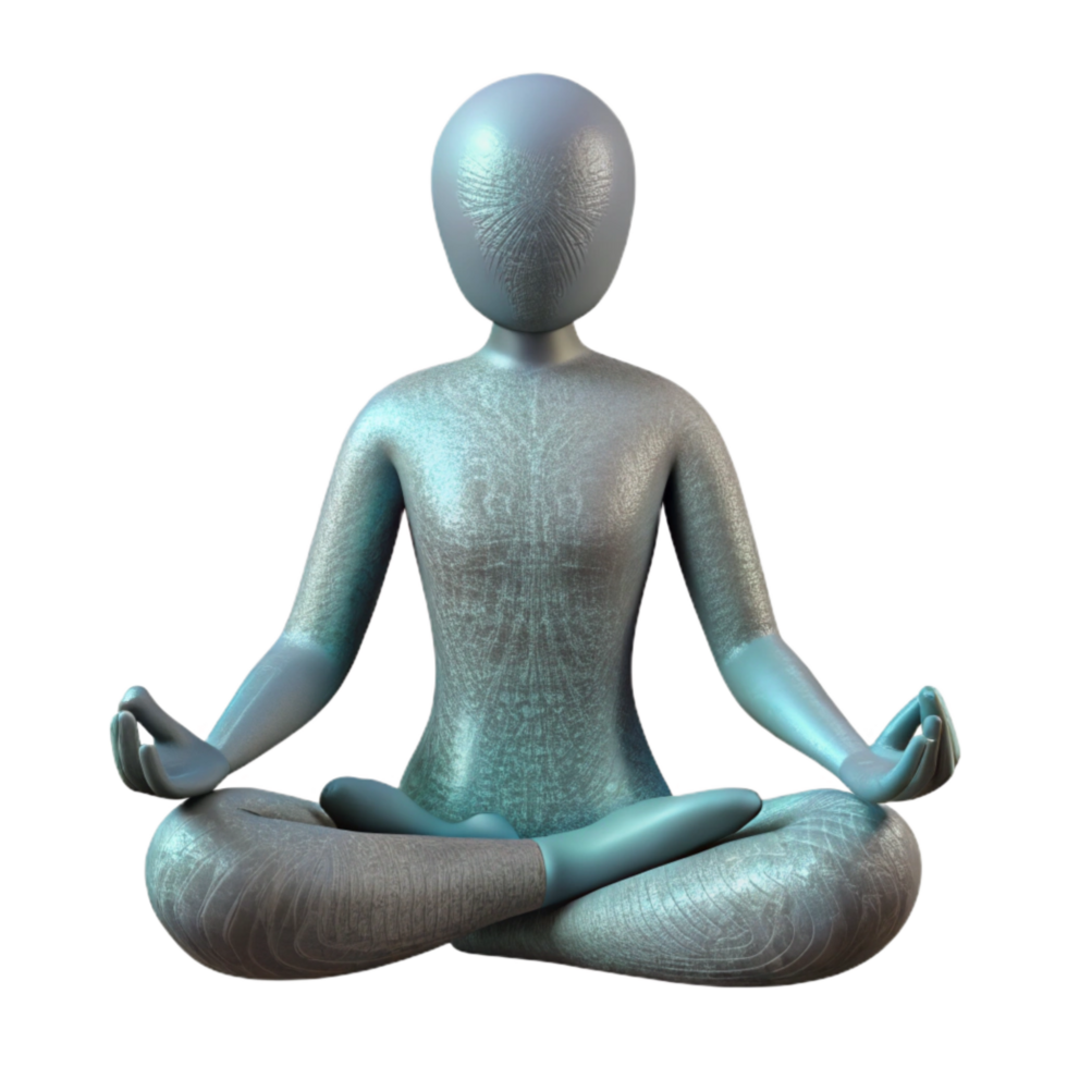 beautiful contemporary Silhouette of Person Meditating Under a Tree Cutout Element high quality png