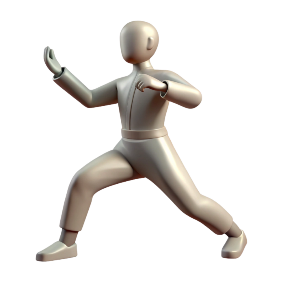 magnificent classic Silhouette of Person Practicing Tai Chi with Park Background Transparent Background detailed png