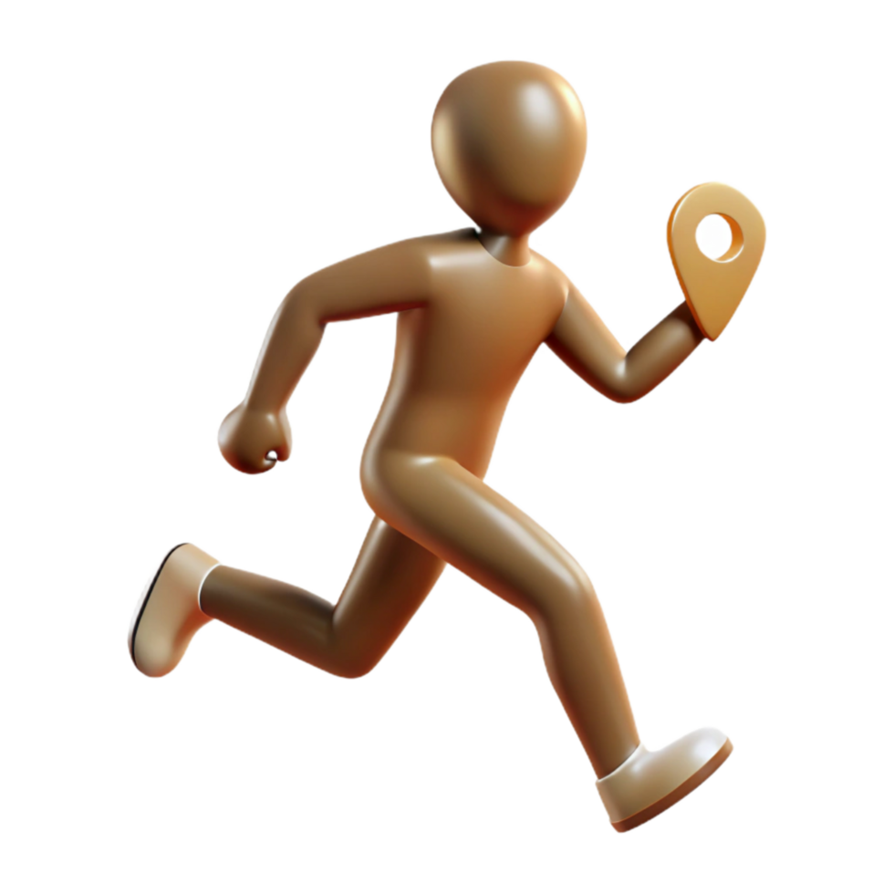 impressive artistic Silhouette of Person Running Cutout Element premium png