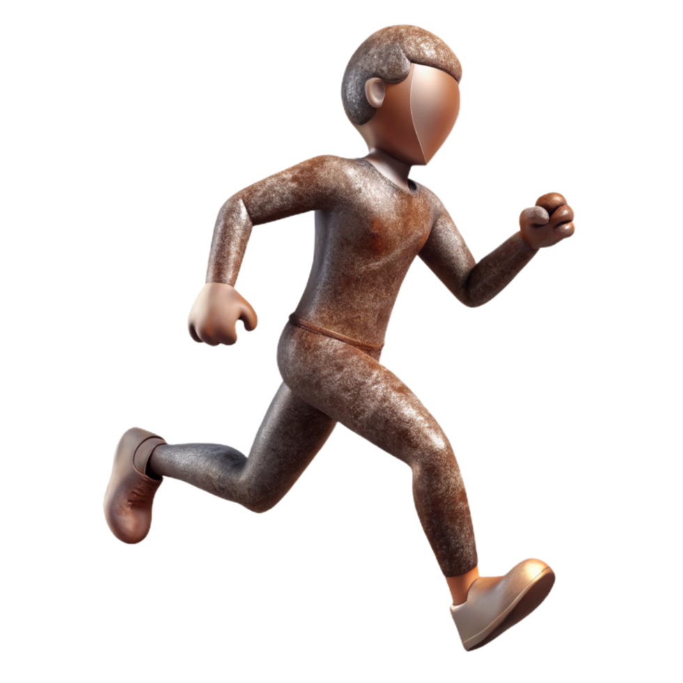 beautiful modern Silhouette of Person Running Cutout Element premium png