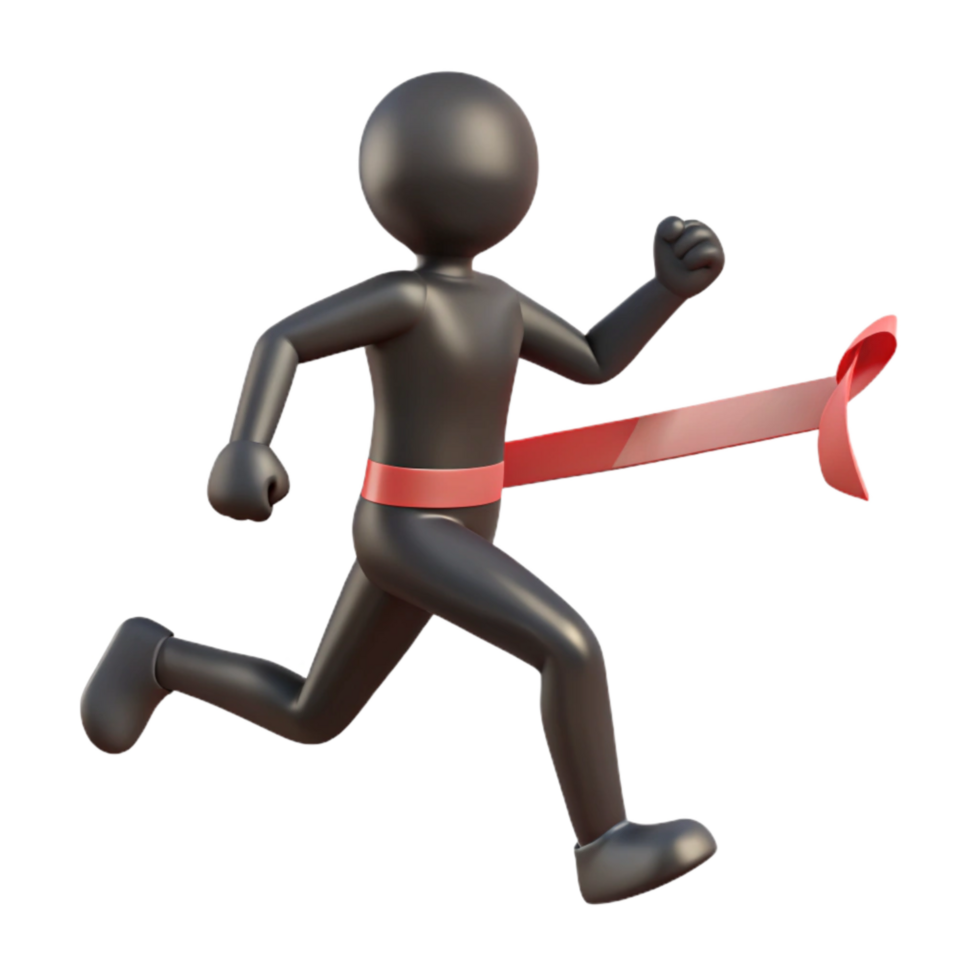 vibrant artistic Silhouette of Person Running Cutout Element premium png