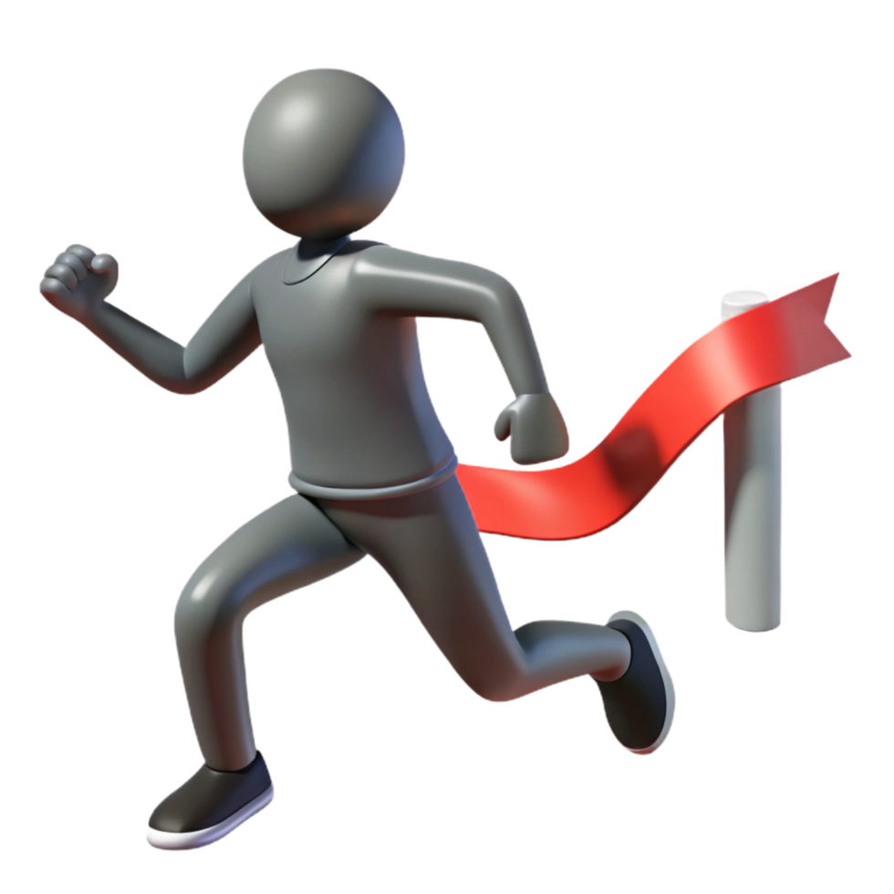 beautiful rustic Silhouette of Person Running Cutout Element detailed png