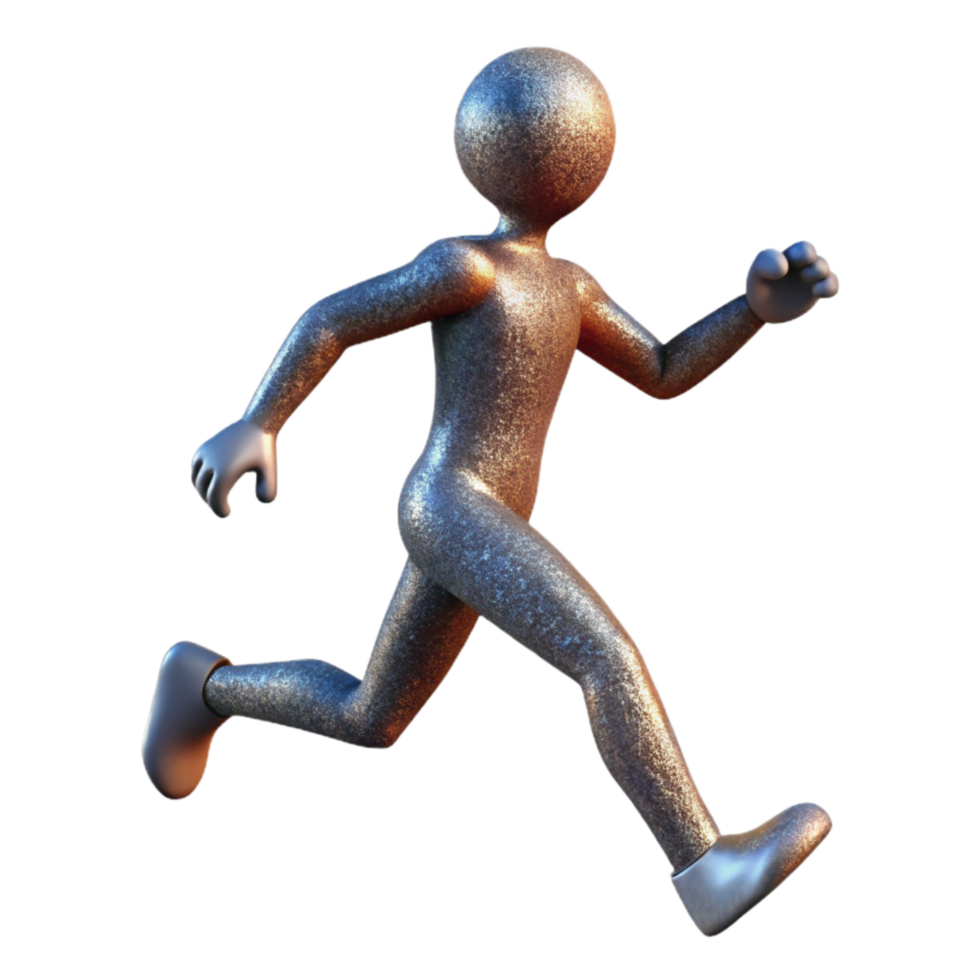 serene modern Silhouette of Person Running Cutout Element high resolution png