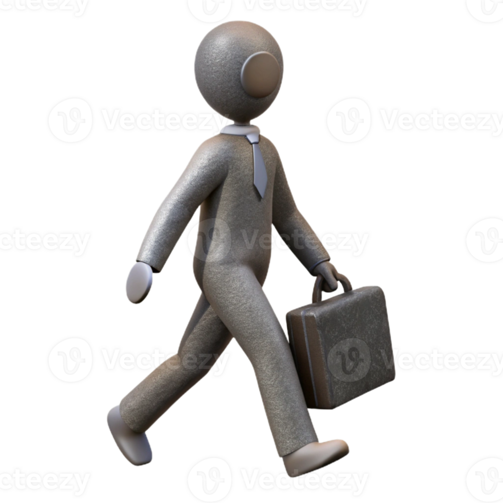 vibrant artistic Silhouette of Person with Briefcase Walking Isolated Cutout authentic png