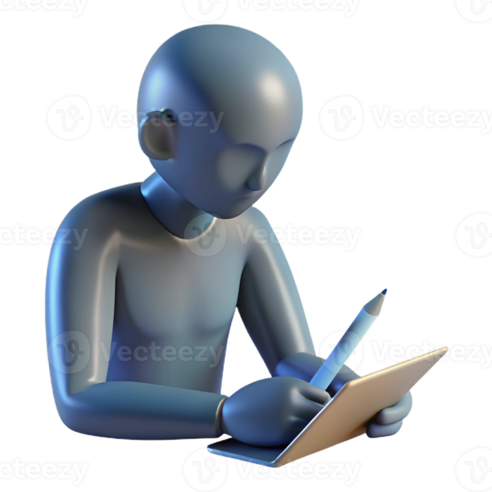 stunning artistic Silhouette of Person Writing Transparent Background authentic png