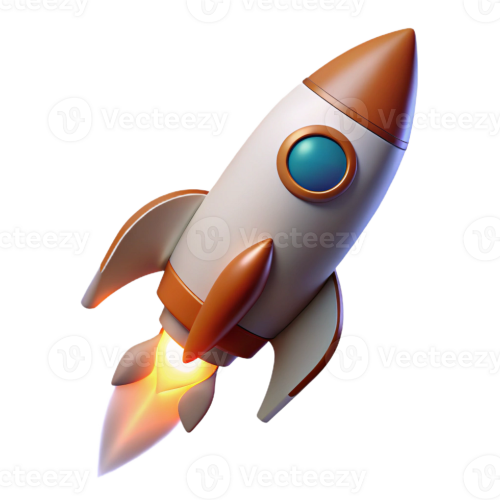 dramatic classic Silhouette of Rocket Launching Transparent Background png