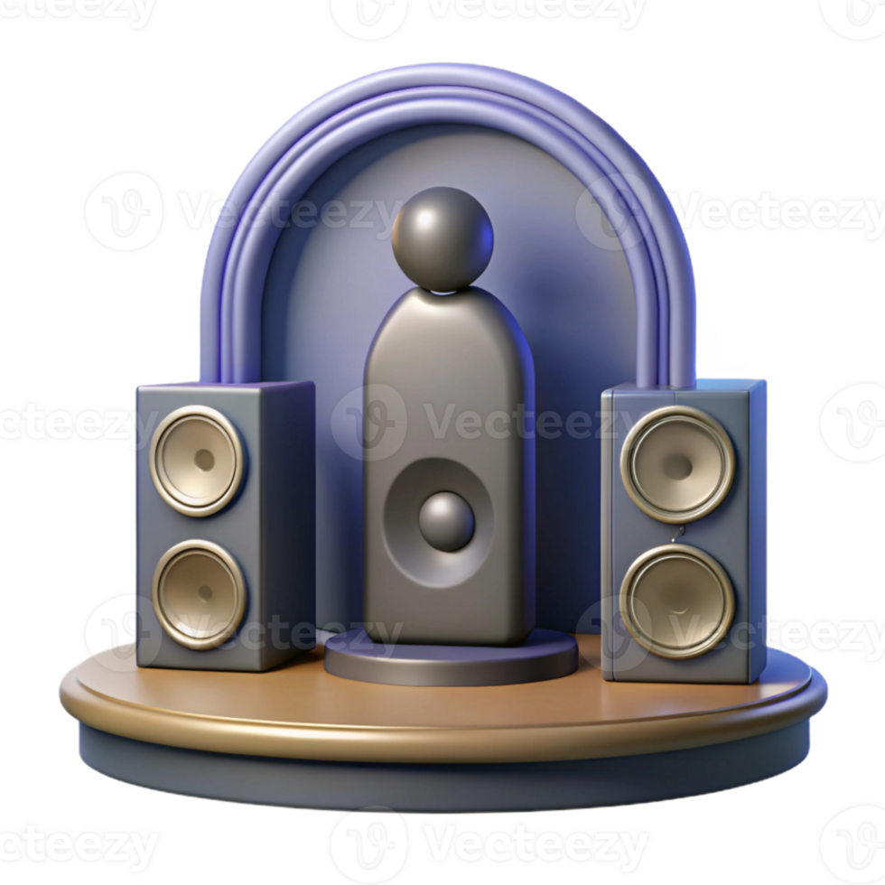 wonderful vintage Silhouette of Speaker on Stage Transparent professional png