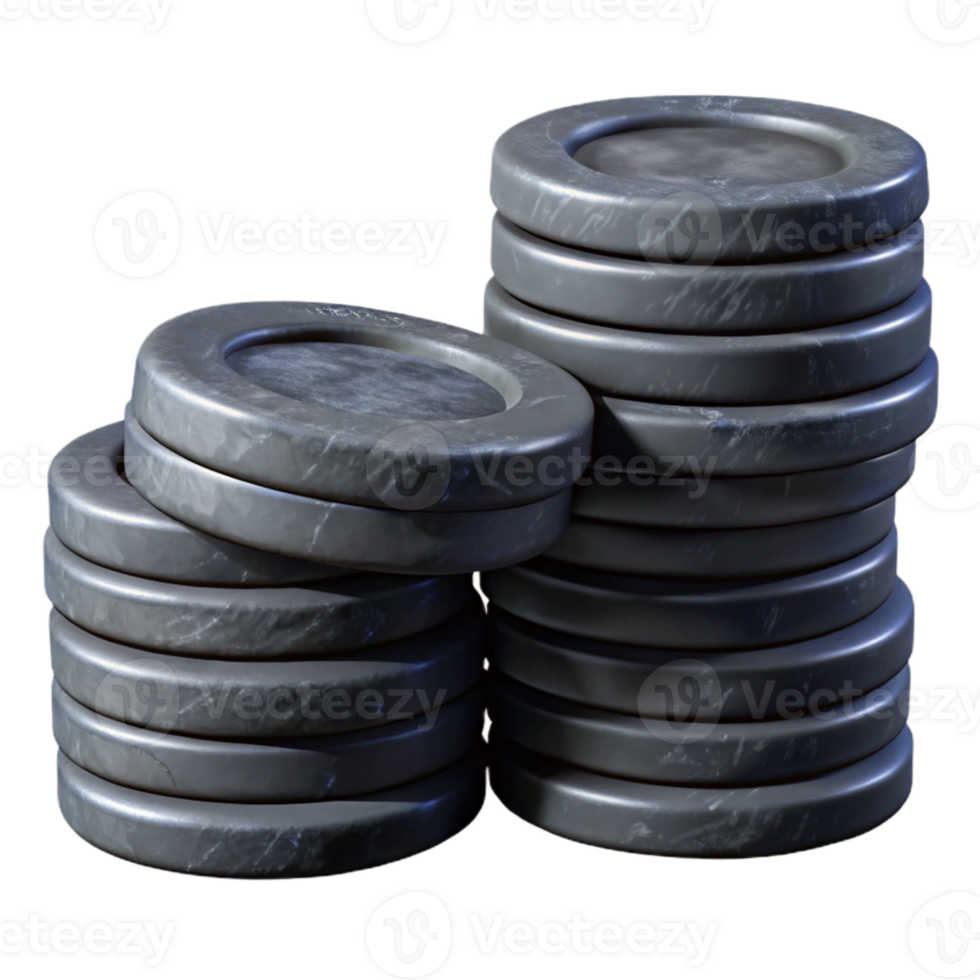 extraordinary rustic Silhouette of Stack of Coins Isolated high quality png