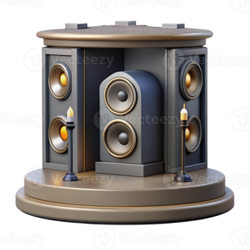elegant abstract Silhouette of Speaker on Stage Transparent png