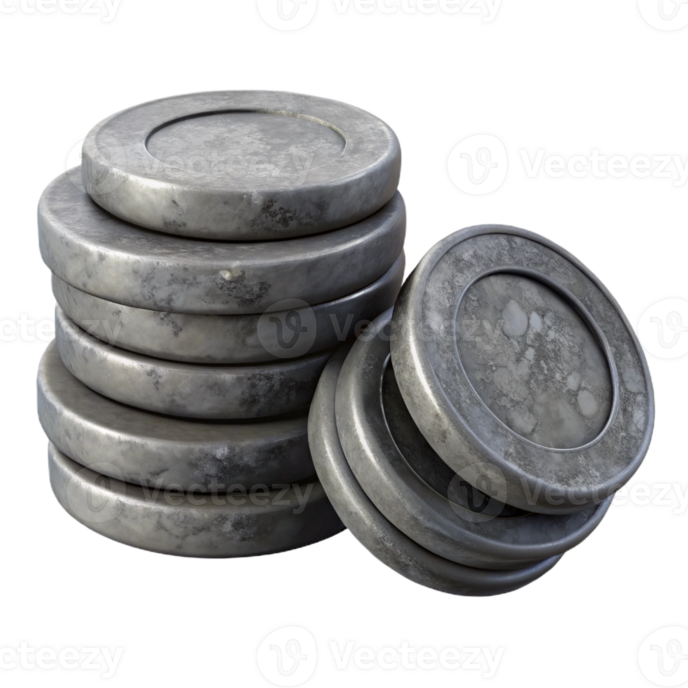vibrant traditional Silhouette of Stack of Coins Isolated high quality png