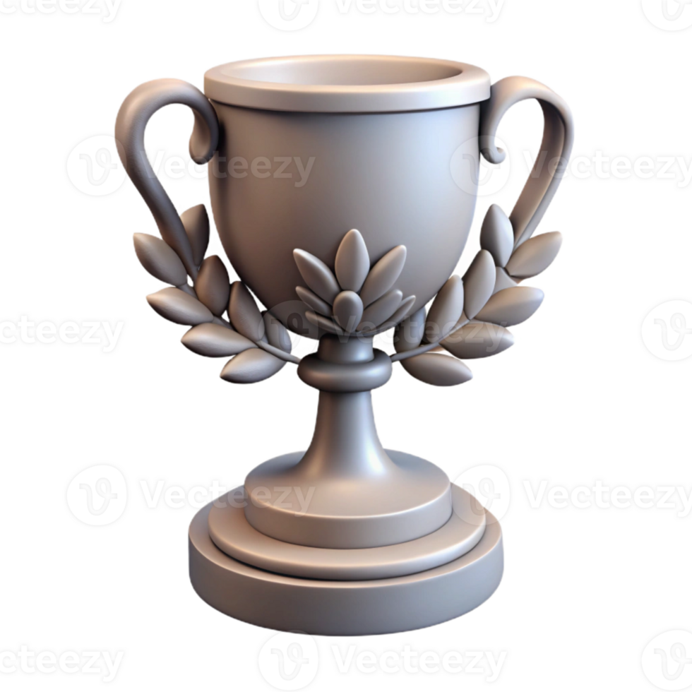 extraordinary artistic Silhouette of Trophy with Laurel Wreath Isolated detailed png
