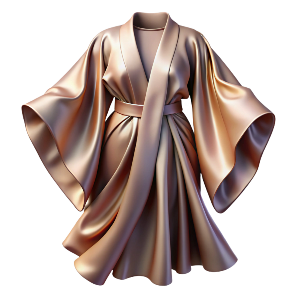 beautiful modern Silk Robe Flowing Design Isolated premium png