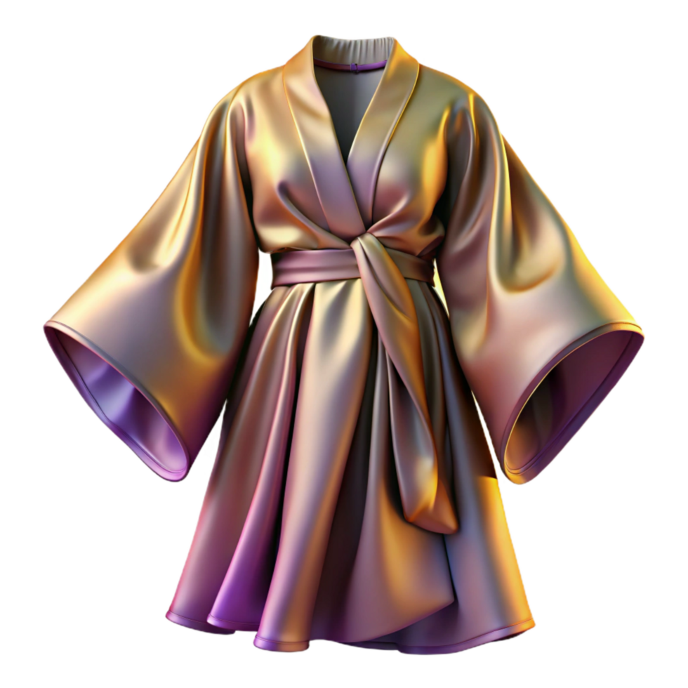 beautiful artistic Silk Robe Flowing Design Isolated png