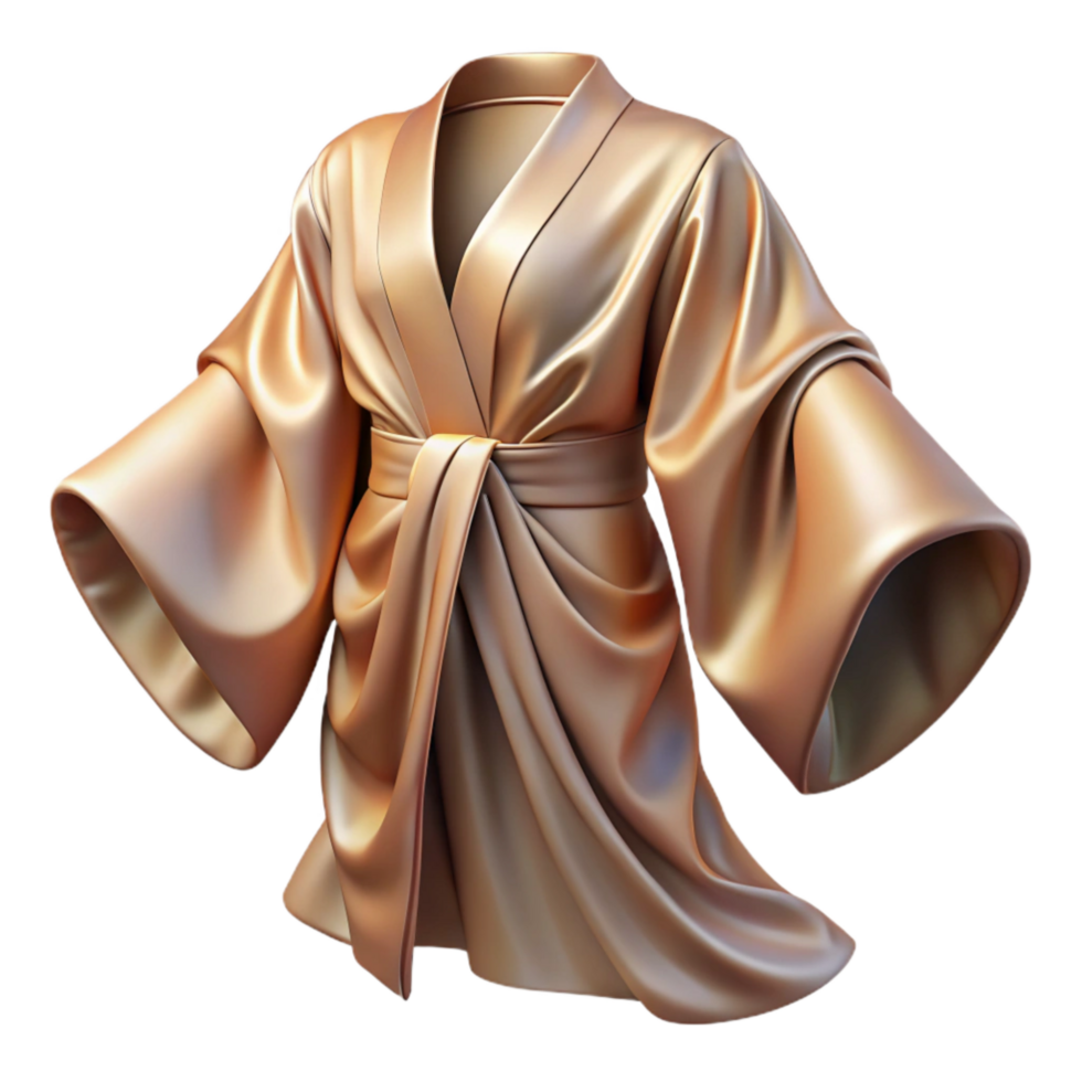wonderful rustic Silk Robe Flowing Design Isolated png