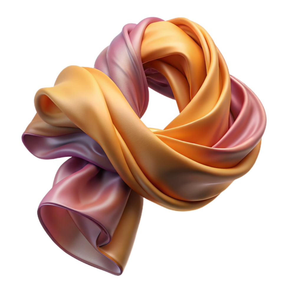 vibrant abstract Silk Scarf Flowing Design Cutout png