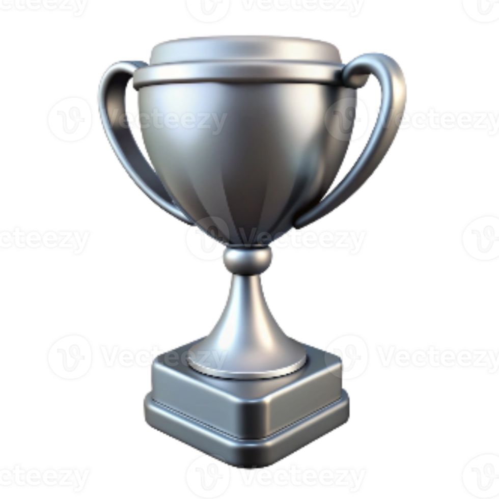 magnificent vintage Silver Award Trophy with Transparent Background genuine png