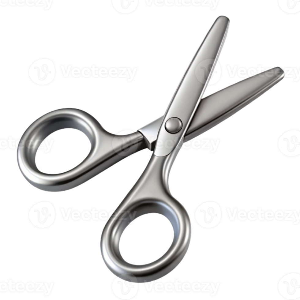 extraordinary contemporary Silver Barber Scissors Isolated on Transparent detailed png
