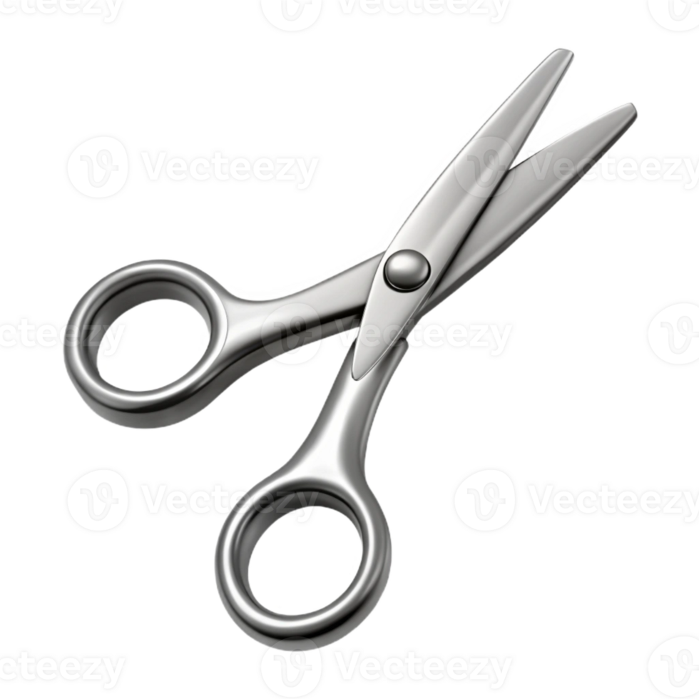 magnificent rustic Silver Barber Scissors Isolated on Transparent professional png