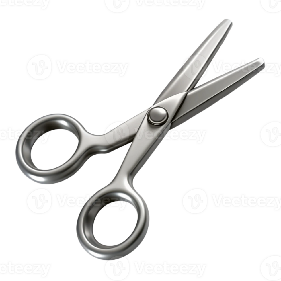 extraordinary creative Silver Barber Scissors Isolated on Transparent detailed png