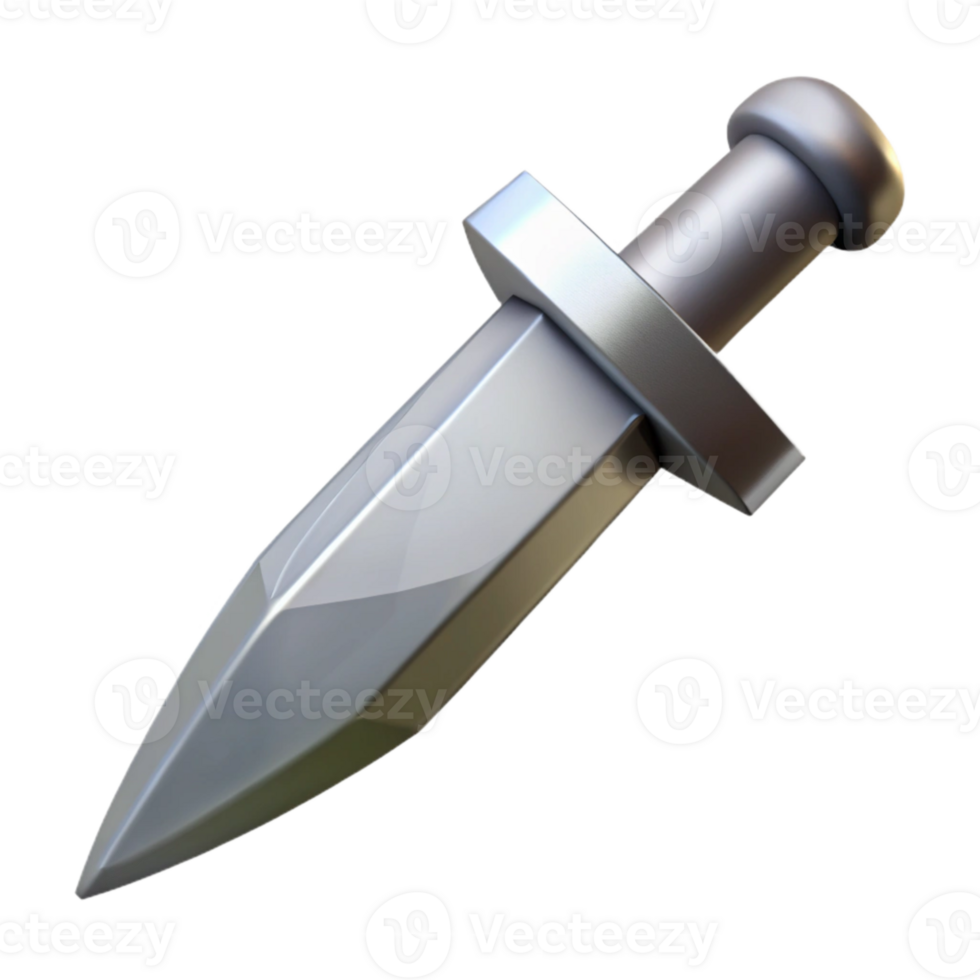 wonderful rustic Silver Dagger Angled View Cutout original png