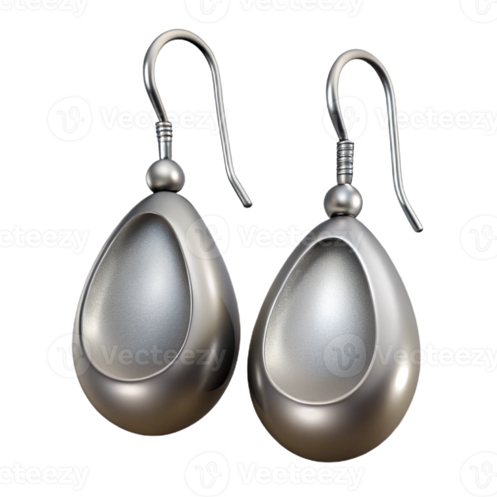 extraordinary rustic Silver Earrings Dangle Style Transparent Background Cutout detailed png