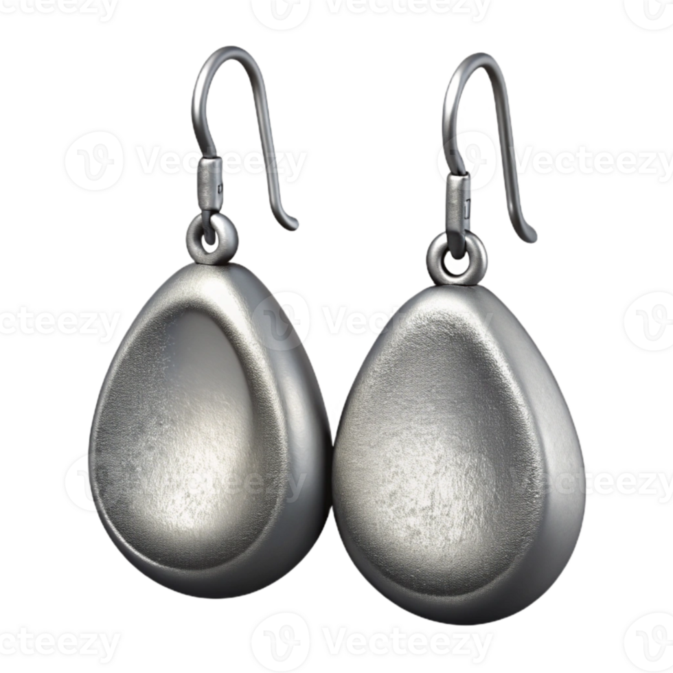vibrant modern Silver Earrings Dangle Style Transparent Background Cutout authentic png