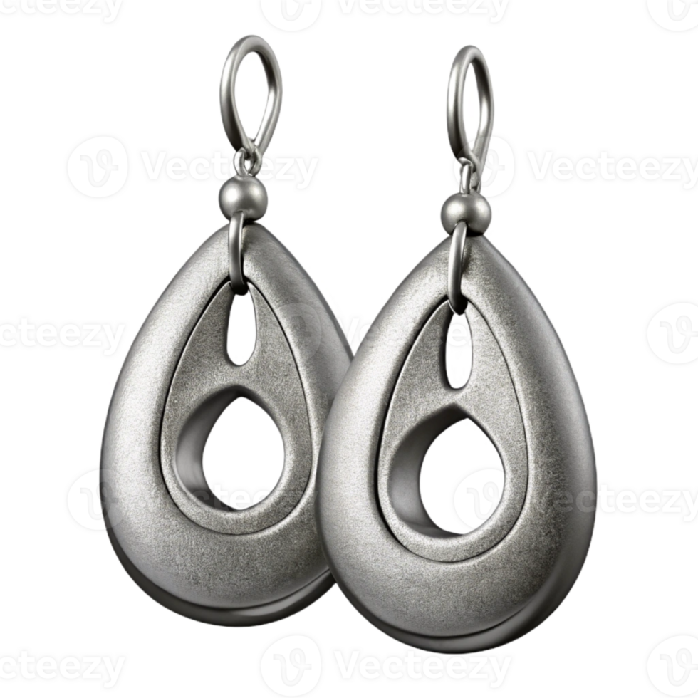 impressive contemporary Silver Earrings with Dangle Design Cutout authentic png
