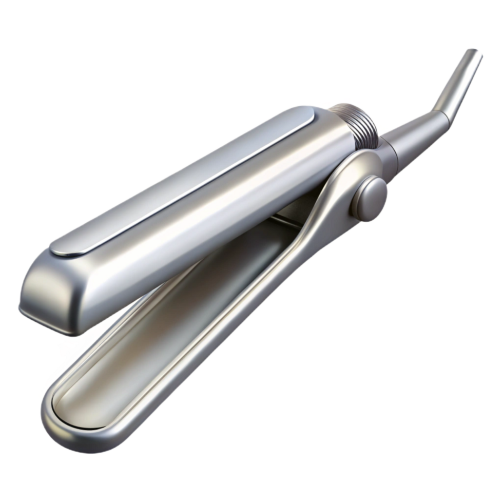 beautiful artistic Silver Hair Straightener Isolated on Transparent high resolution png