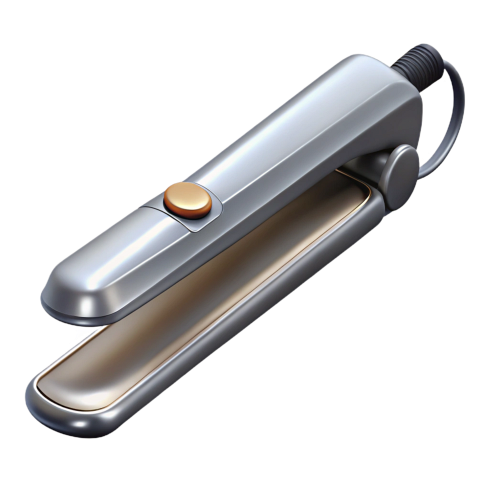 extraordinary rustic Silver Hair Straightener Isolated on Transparent exclusive png