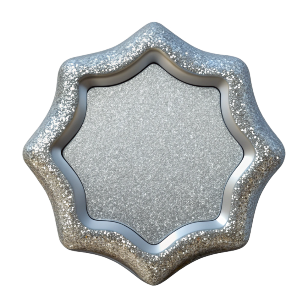 elegant creative Silver Glitter Border Isolated on Transparent Background high quality png