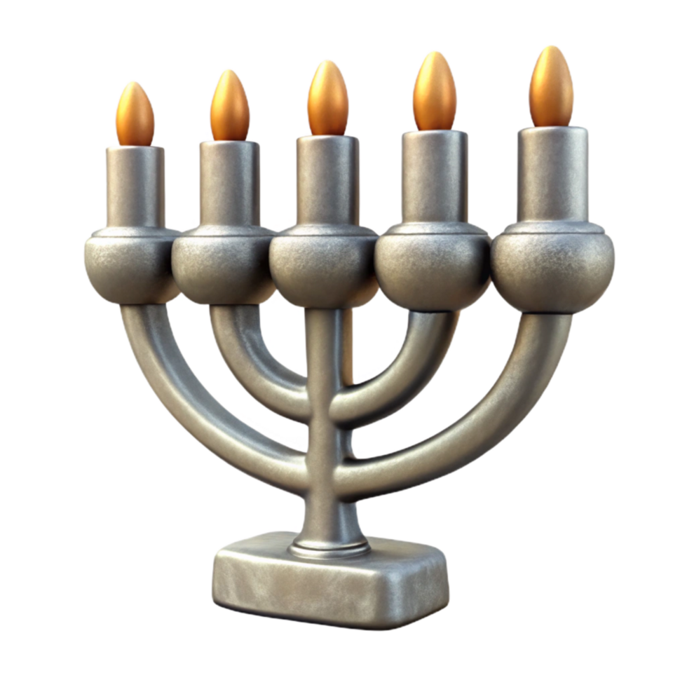 vibrant minimalist Silver Hanukkah Candles Menorah Cutout original png
