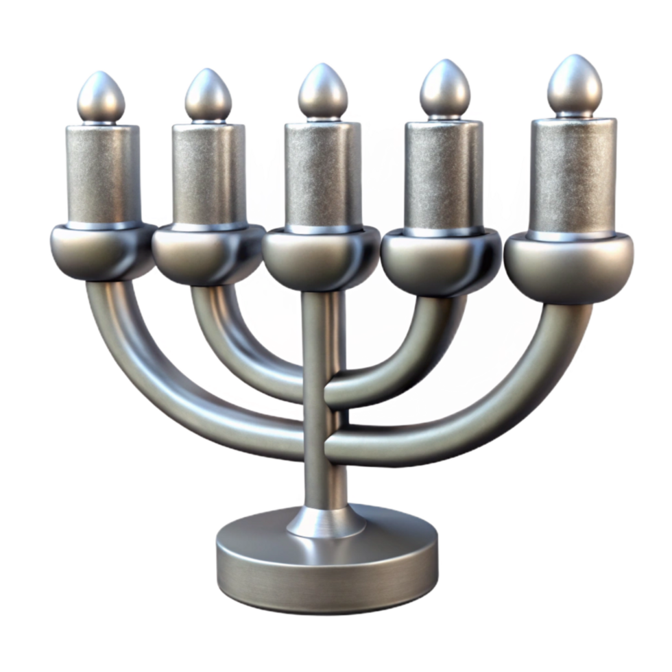 extraordinary rustic Silver Hanukkah Candles Isolated on Transparent Background premium png