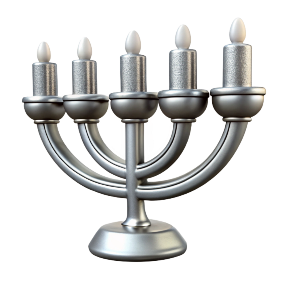 extraordinary contemporary Silver Hanukkah Candles Isolated on Transparent Background png