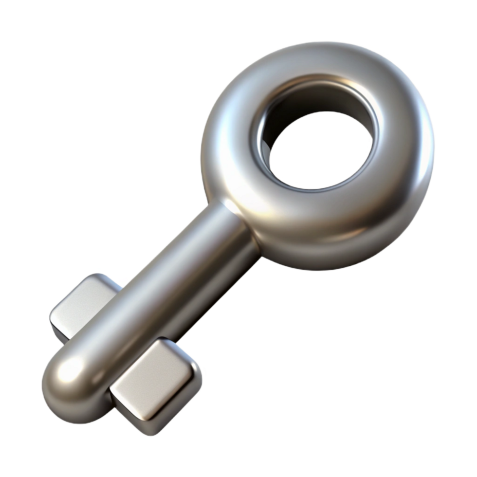 wonderful vintage Silver Key Icon Isolated on Transparent Background original png